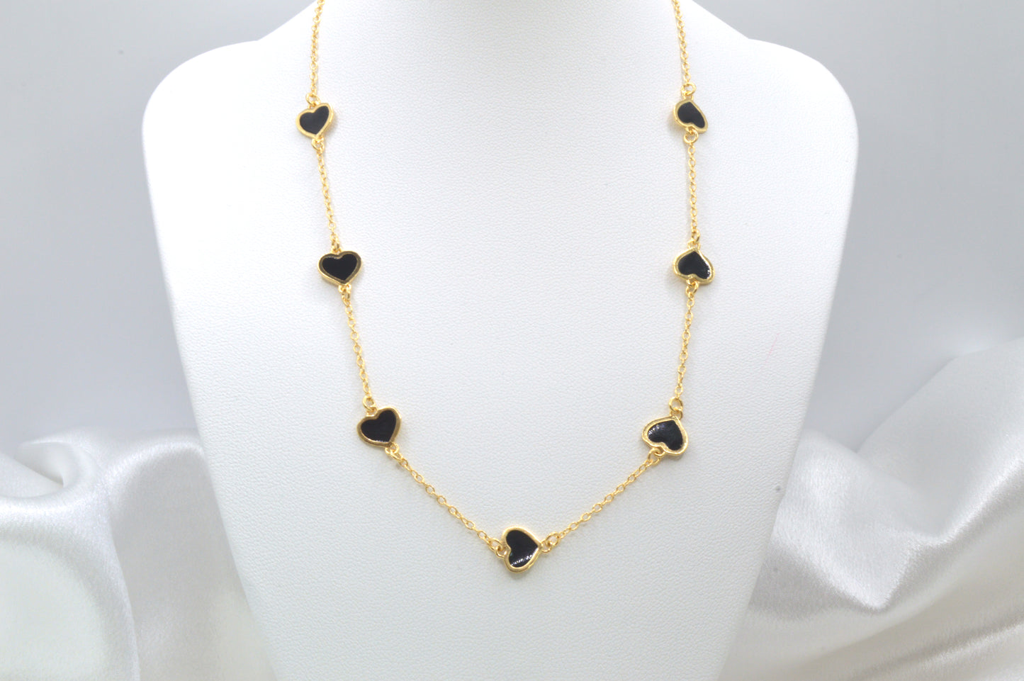 Multi Black Heart Necklace