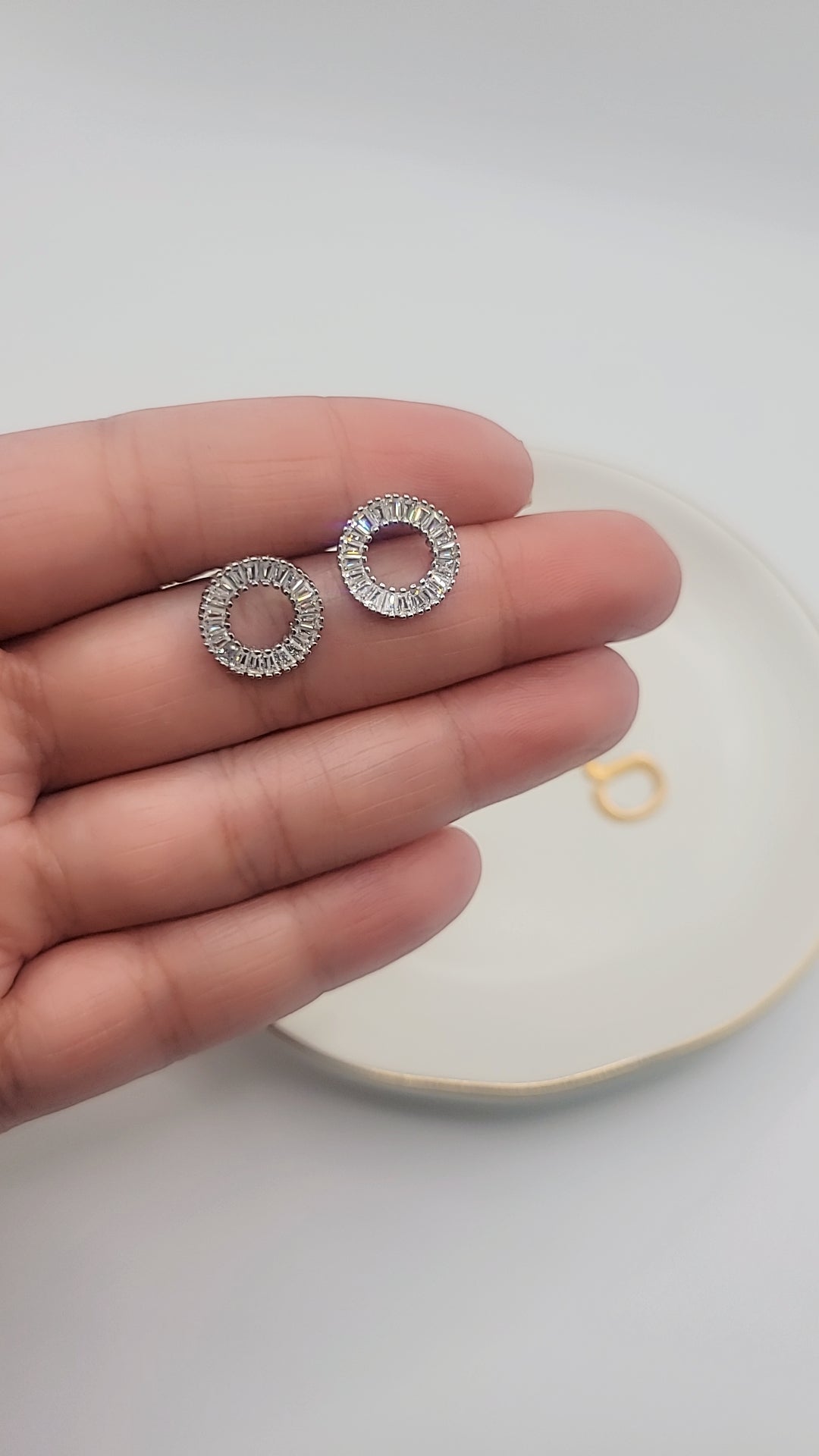 Circle Baguette Studs