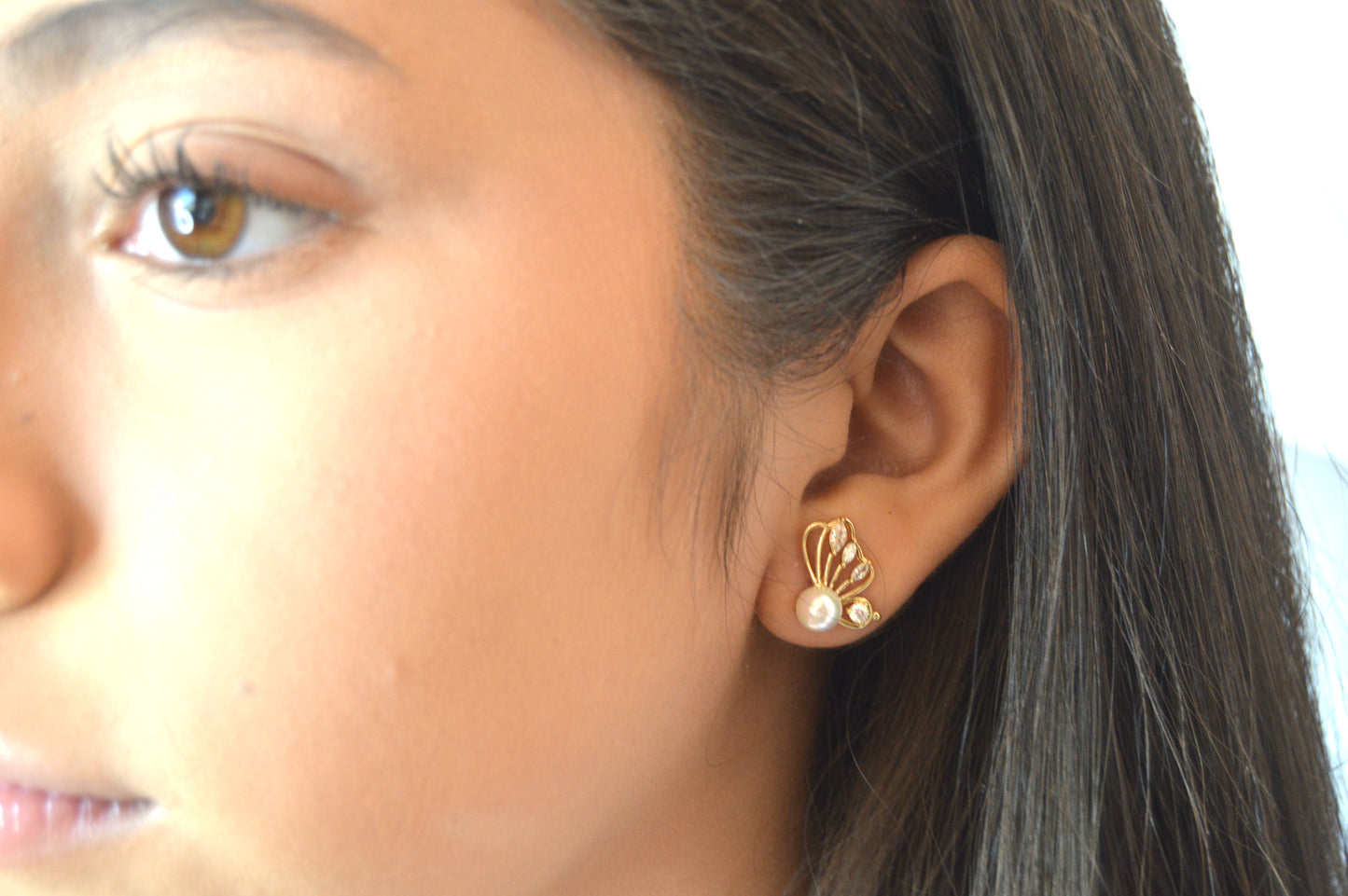 Butterfly Pearls Studs