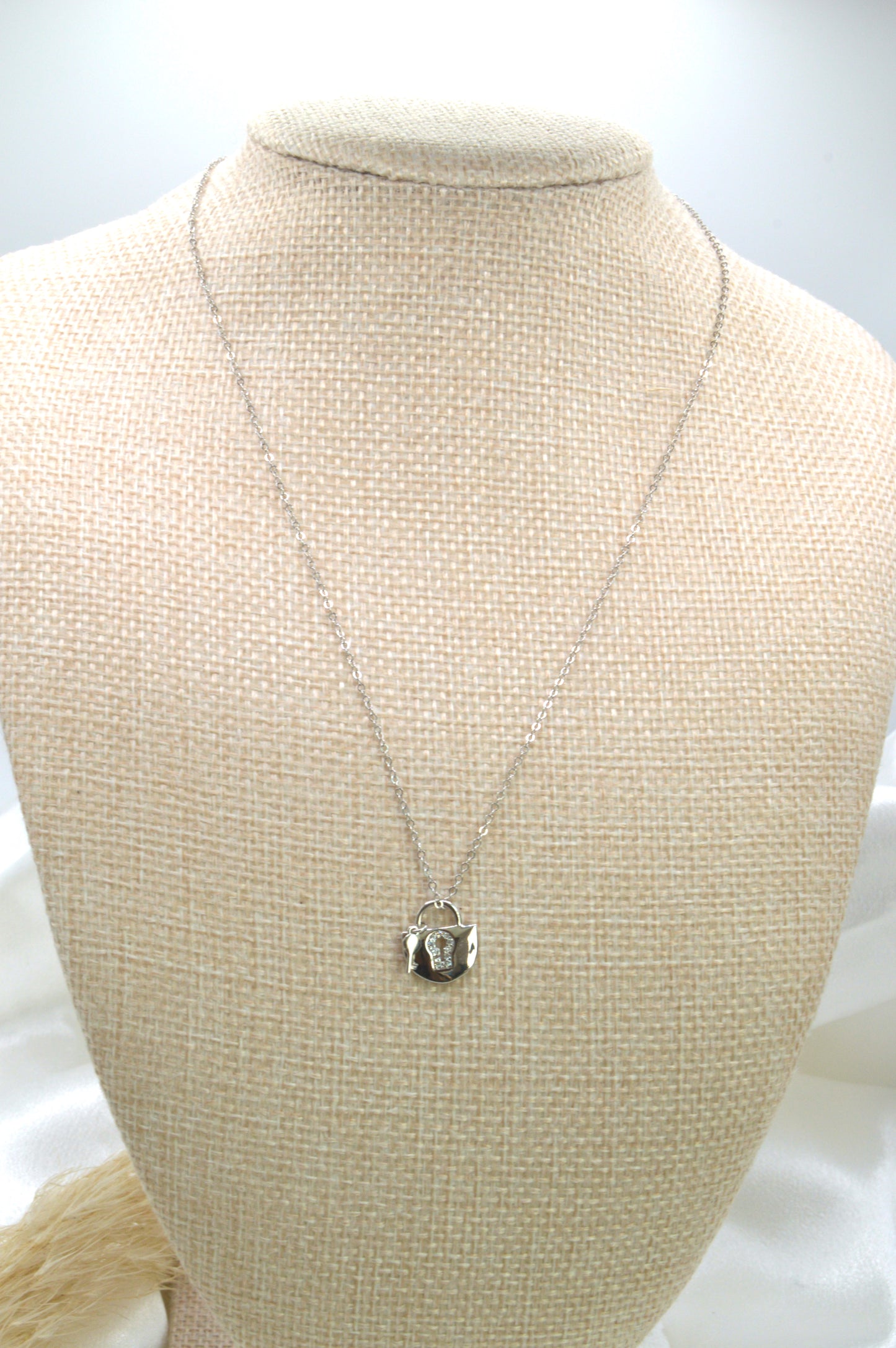 Key Lock CZ Necklace
