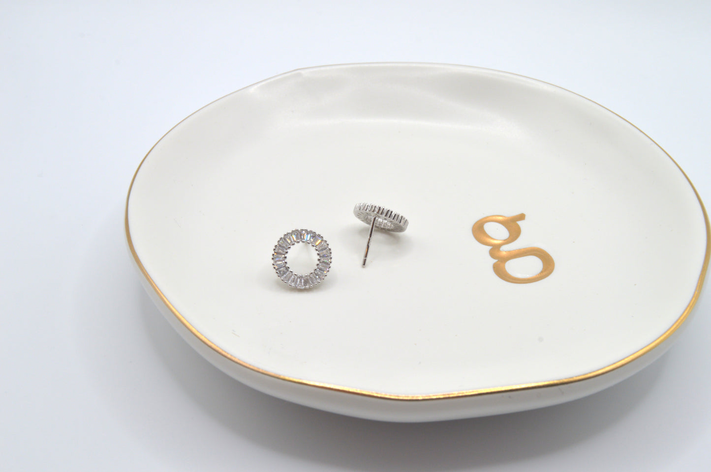 Circle Baguette Studs