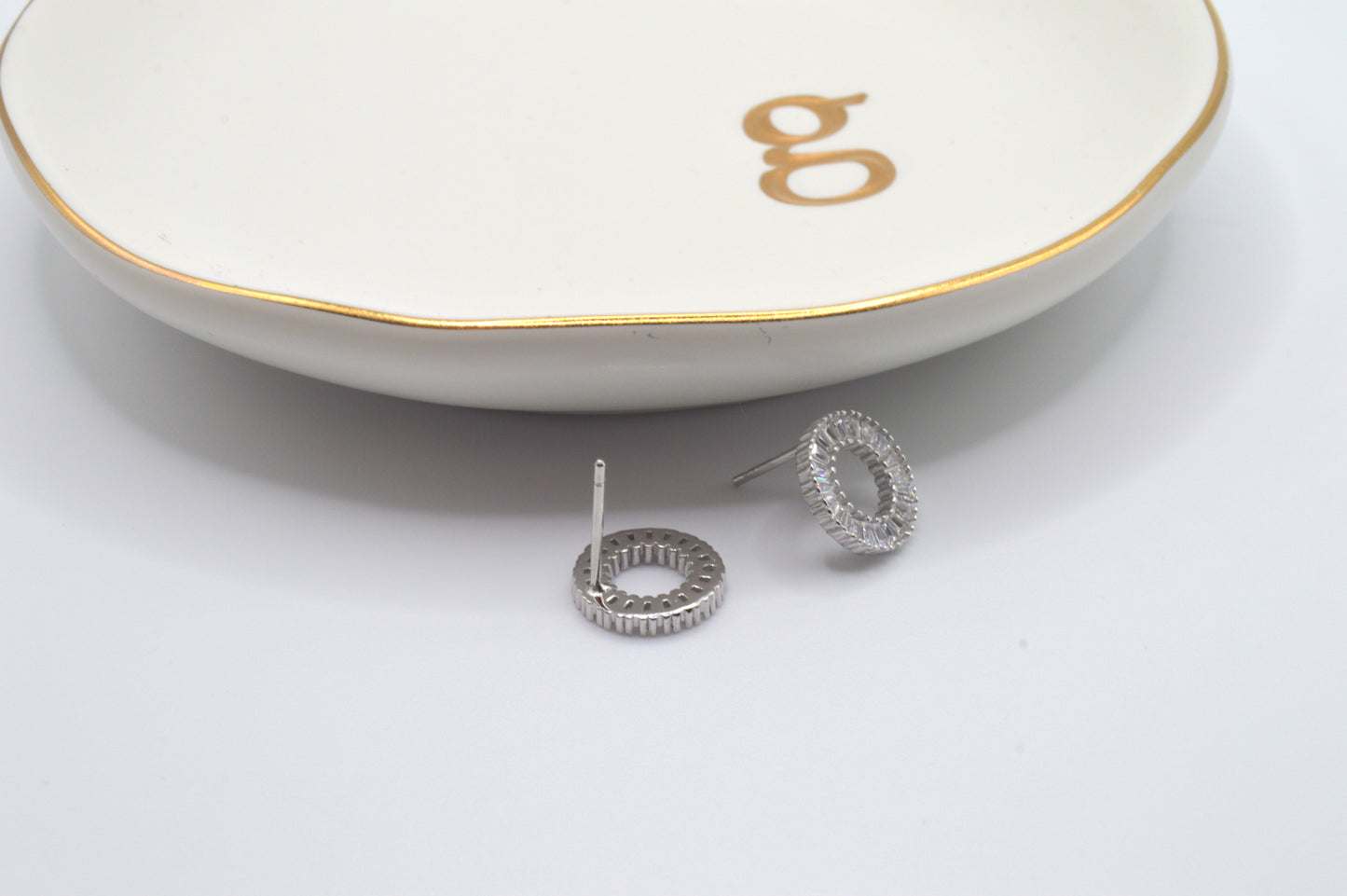 Circle Baguette Studs