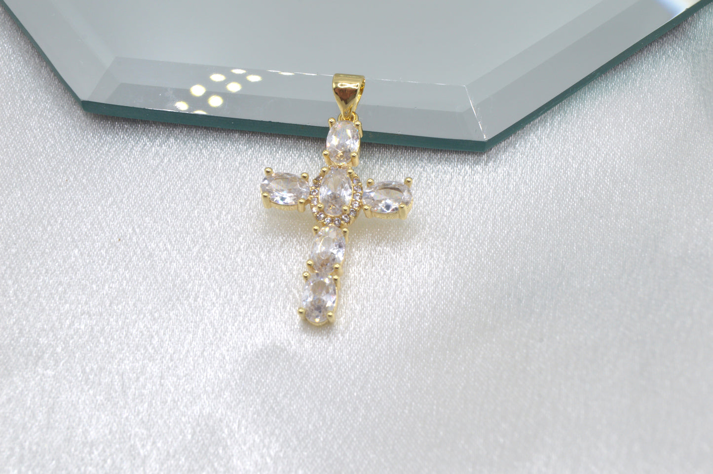 Oval CZ Cross