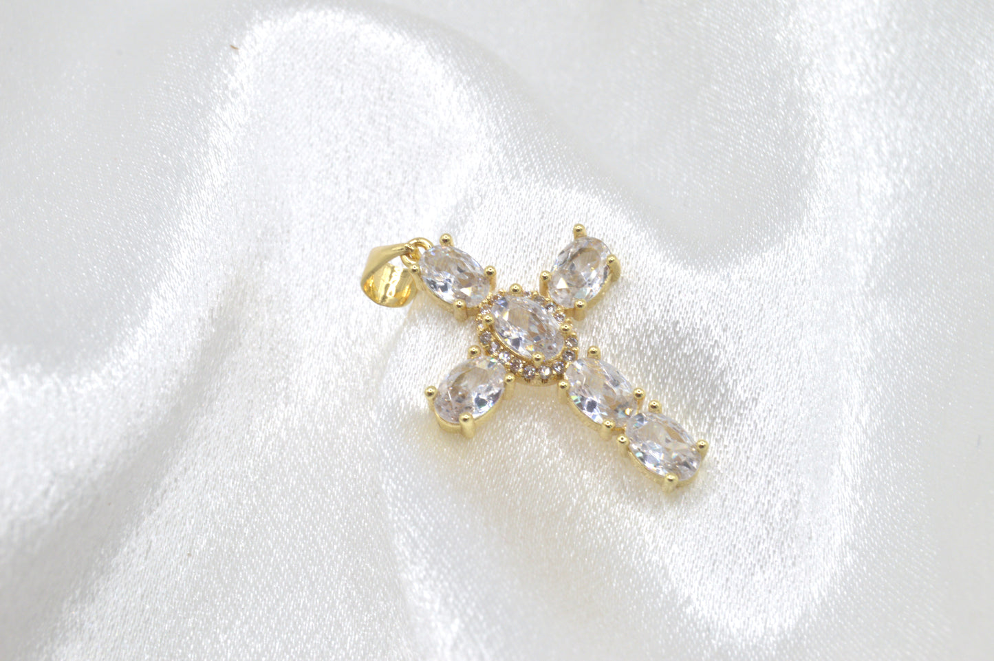 Oval CZ Cross