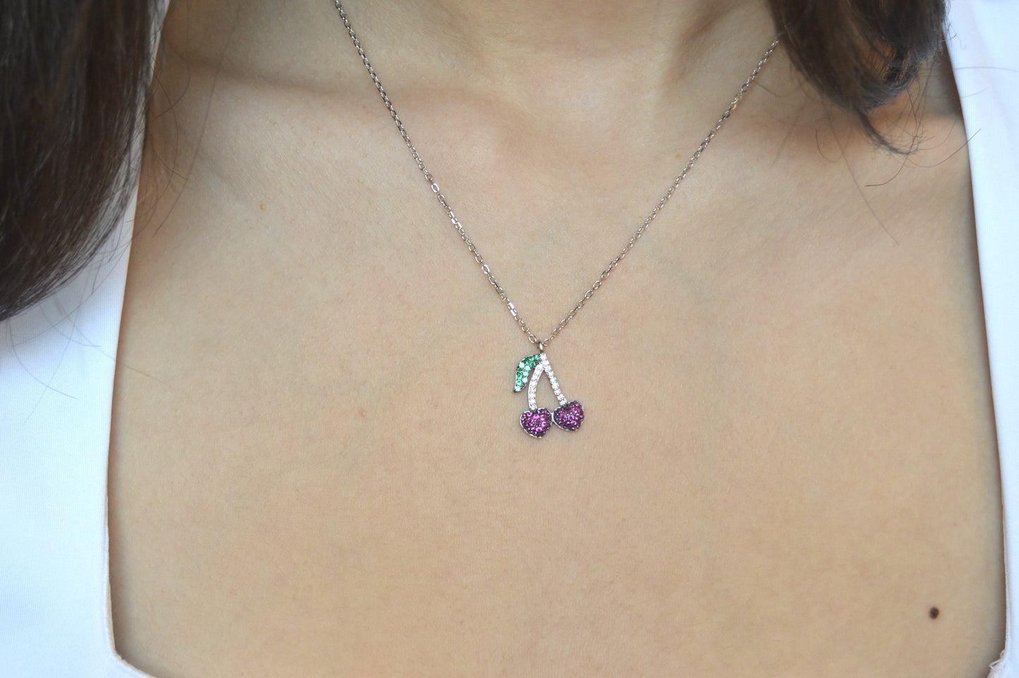 Cherry Pave Necklace