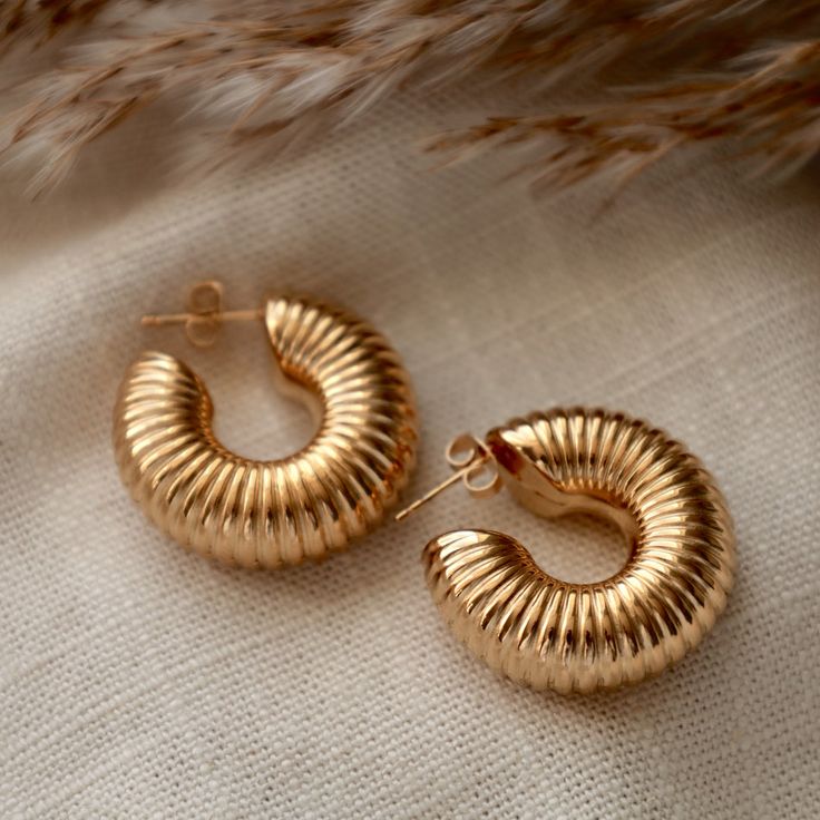 Chunky Ribbed Hoops