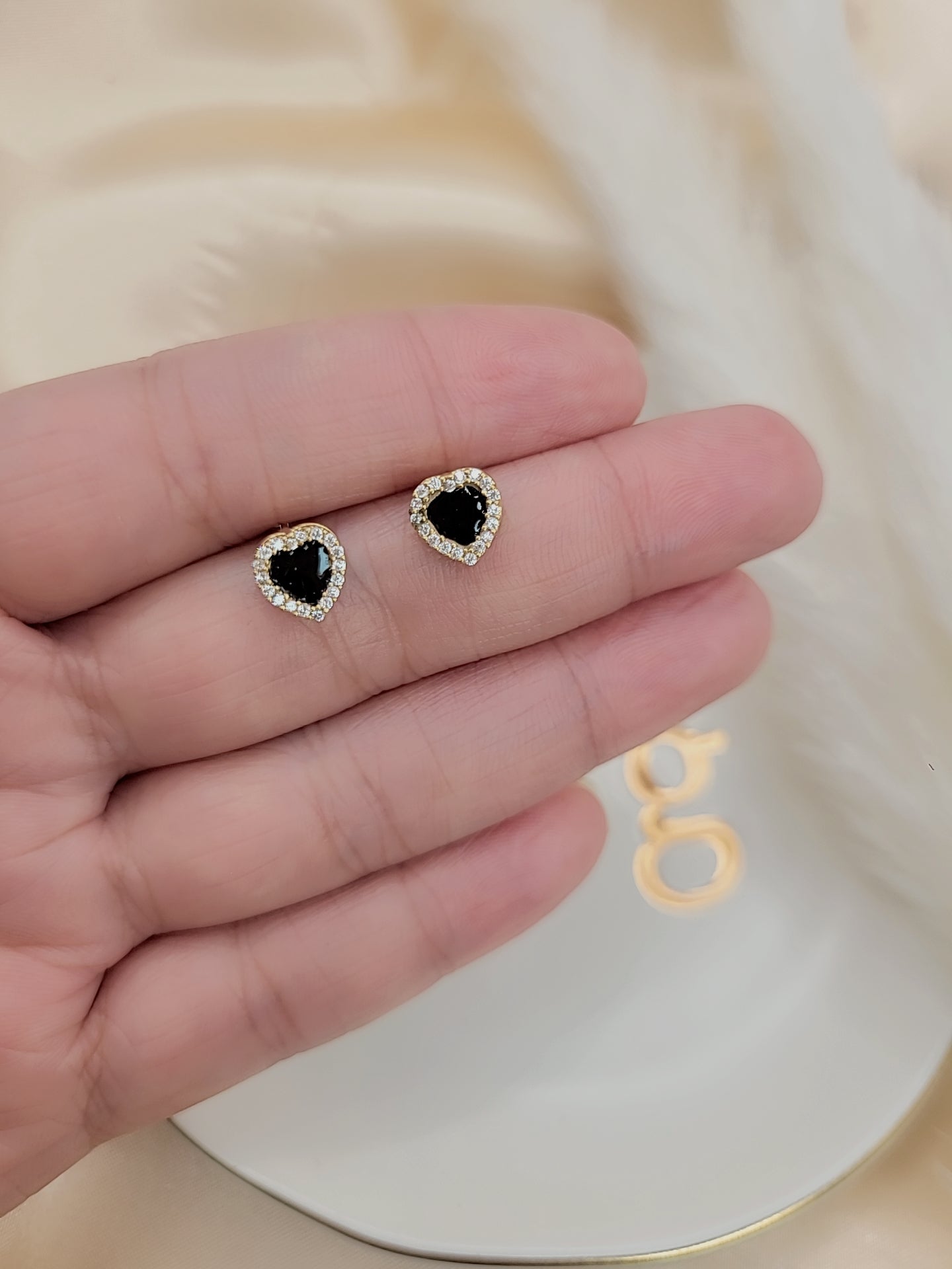 Black Heart CZ Studs