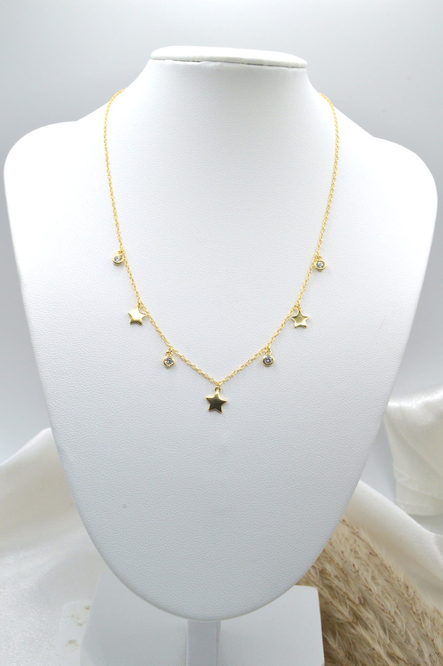 Star and CZ Necklace