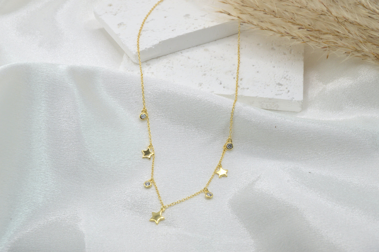 Star and CZ Necklace