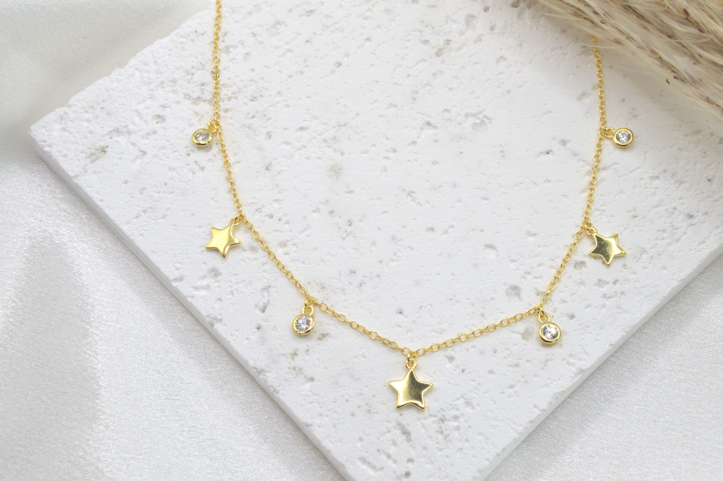 Star and CZ Necklace