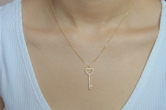 Heart Shaped Key Necklace