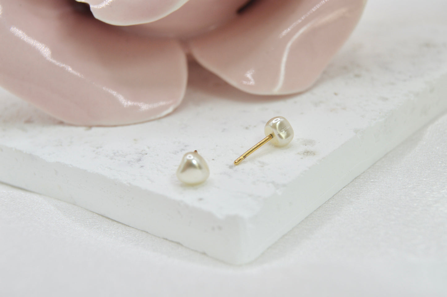 Heart Pearl Studs