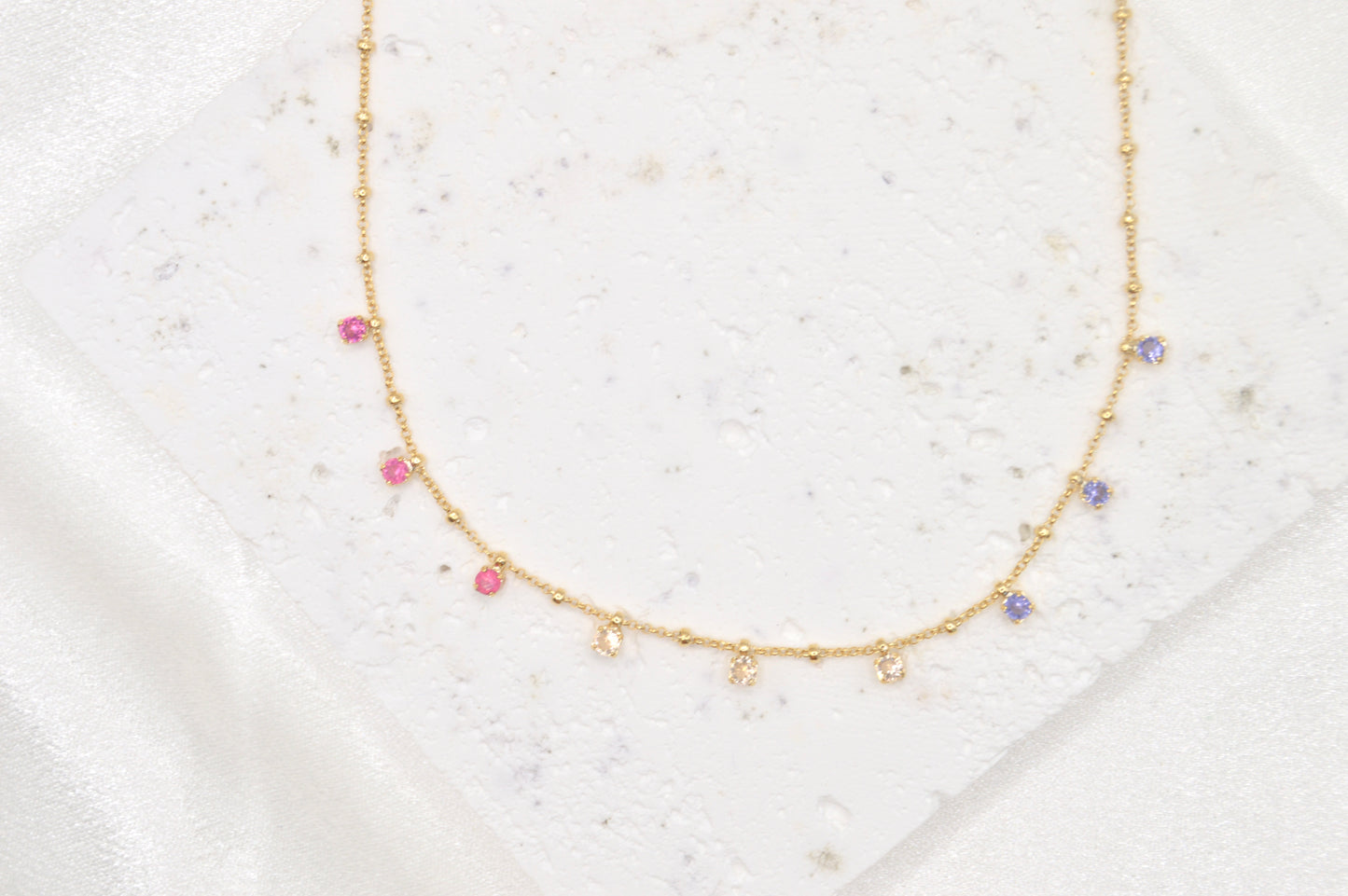 Dainty Multicolor CZ Necklace