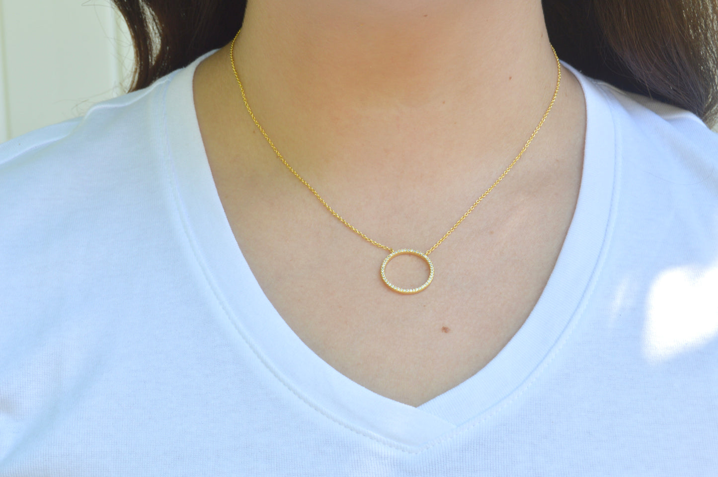 Pave Circle Necklace