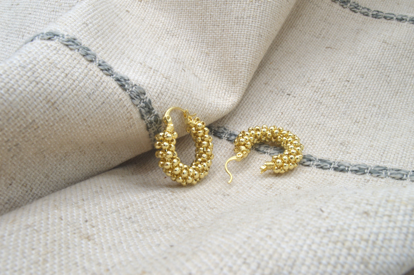 Chunky Multi Beaded Hoops