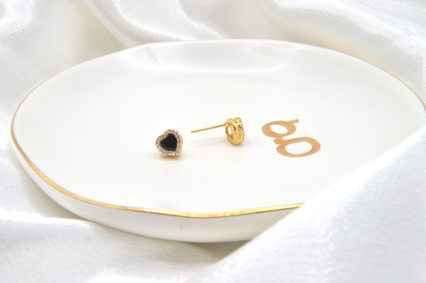 Black Heart CZ Studs