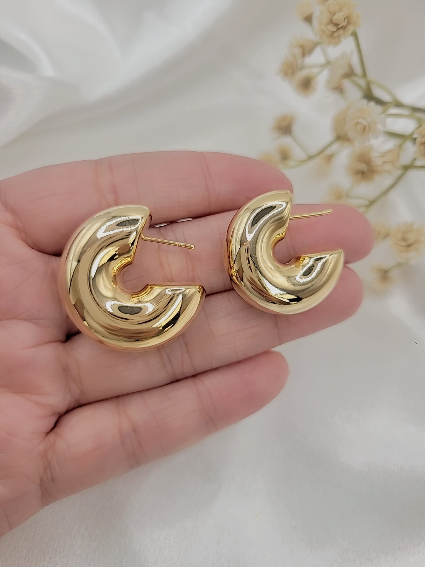 Chunky Thick Open Hoops