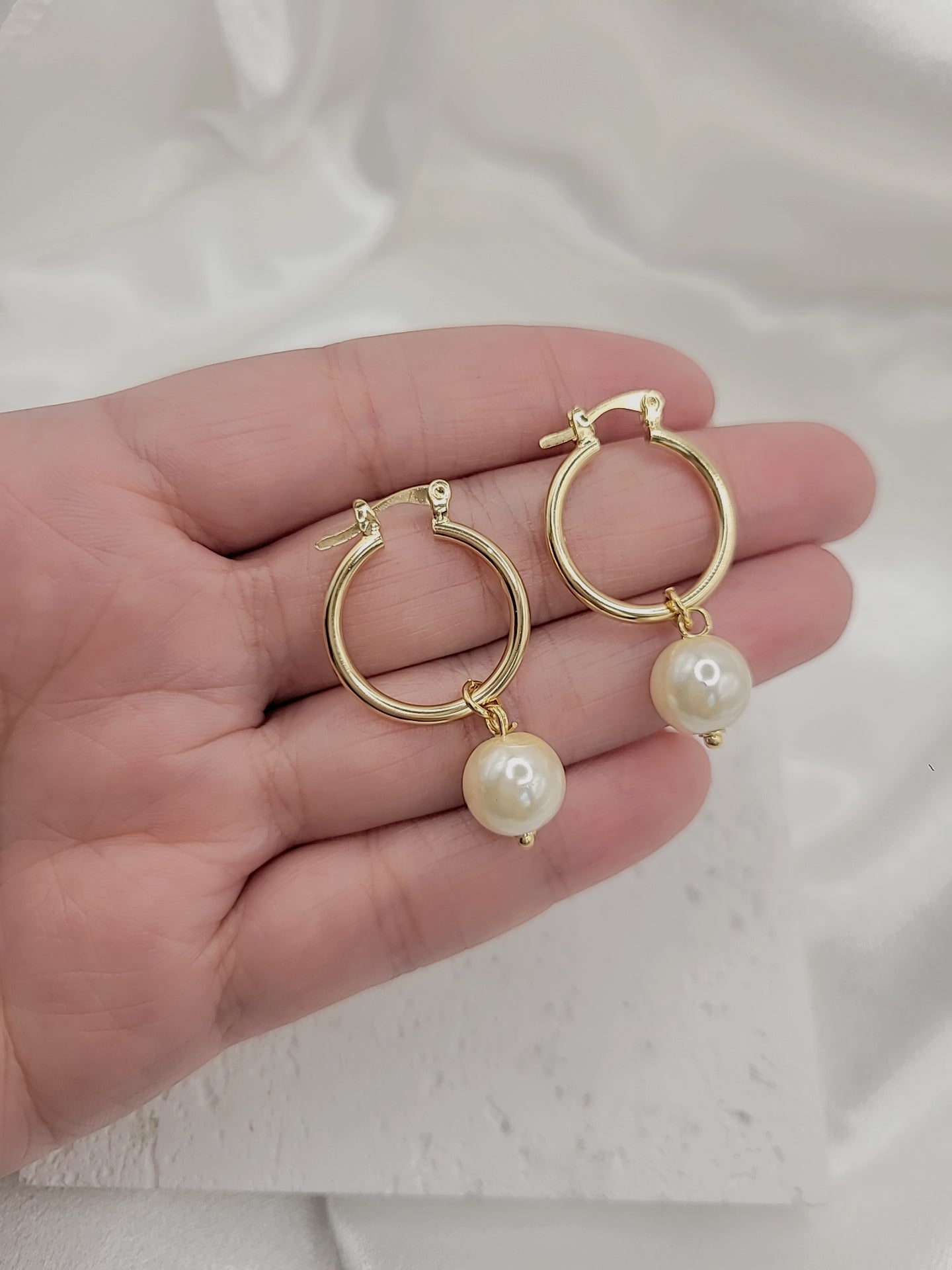 Pearl Hoop Earrings