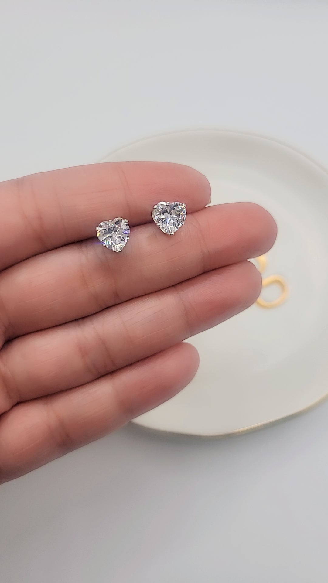 Heart Cz Studs