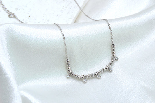 Beaded CZ Dainty Necklace
