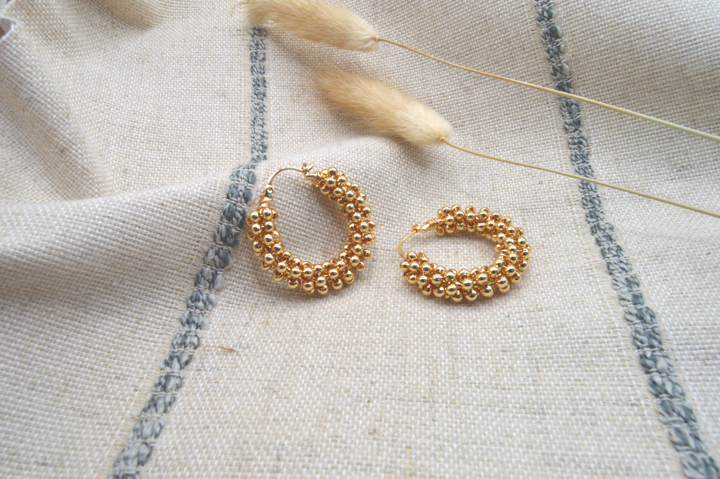 Chunky Multi Beaded Hoops