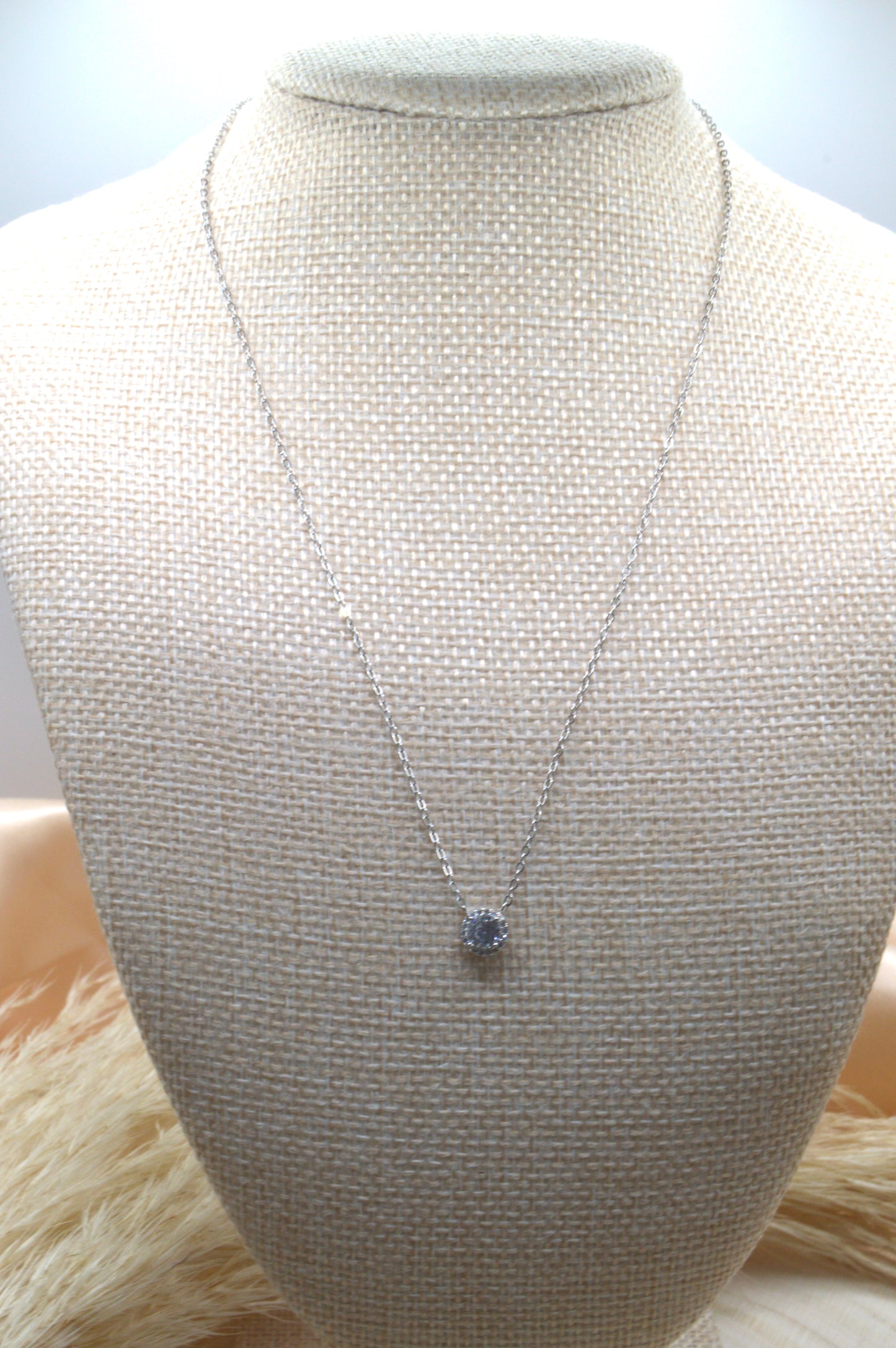 Mini Pave Round Necklace