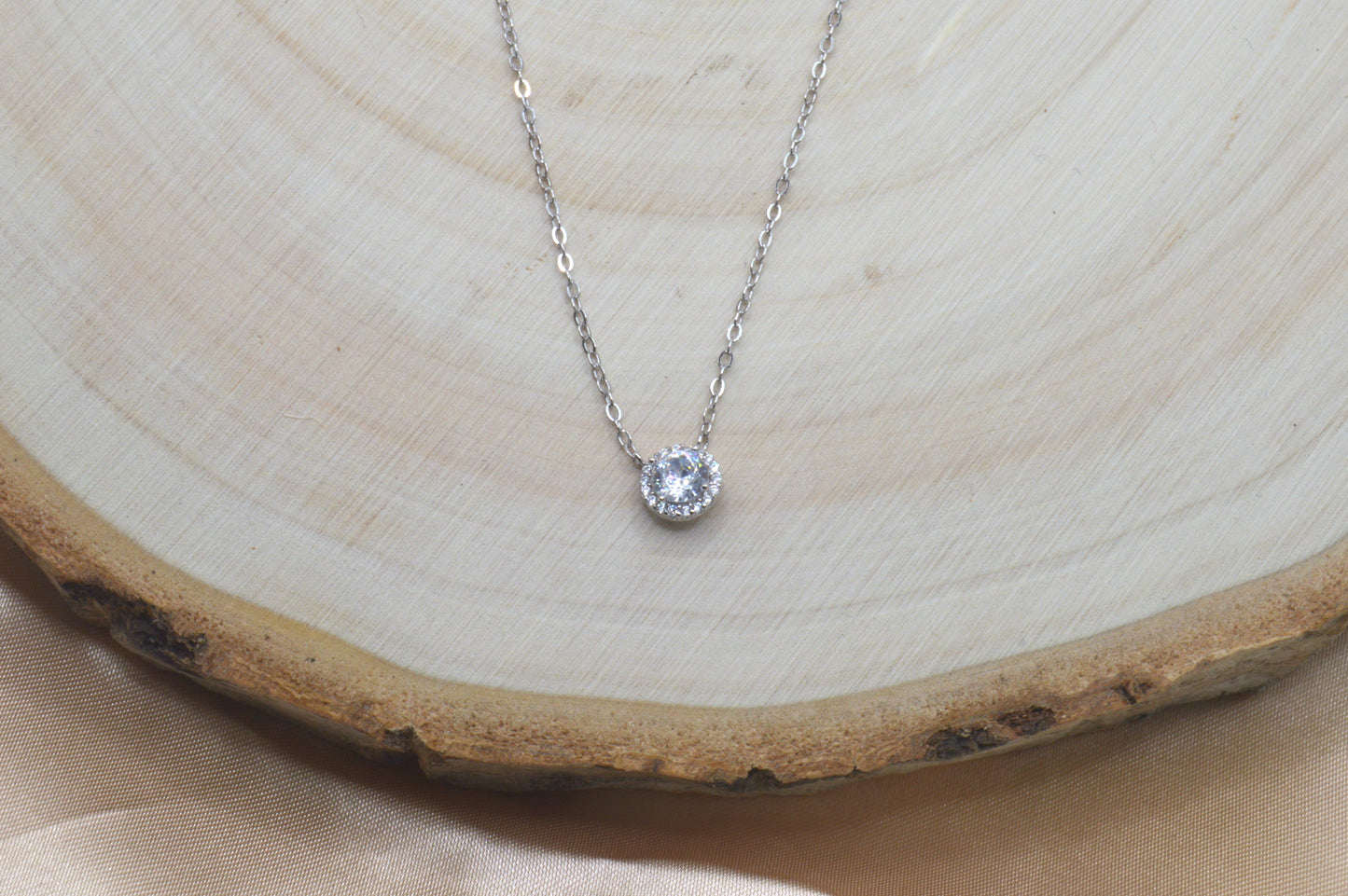 Mini Pave Round Necklace