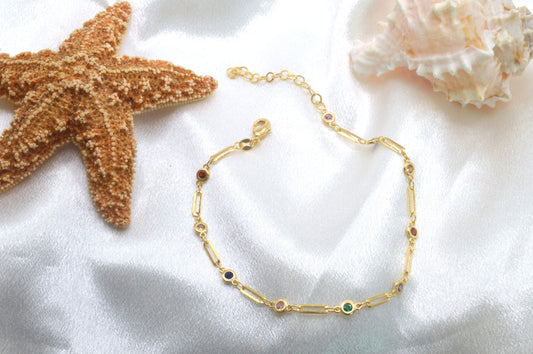Circle Multicolor Anklet