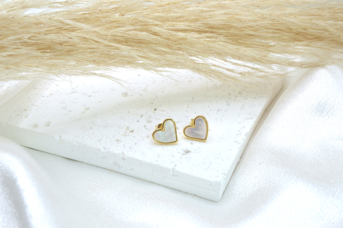 Mother of Pearl Heart Stud