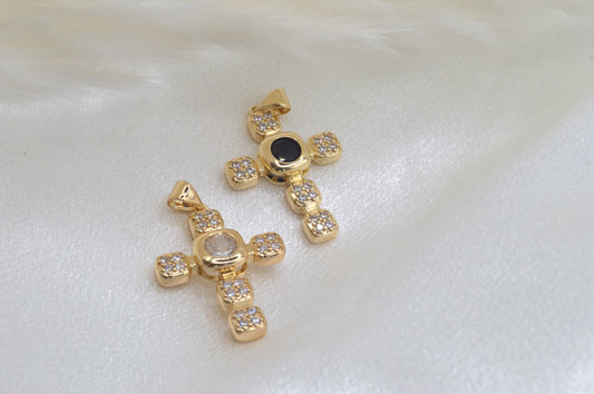 Pave Square Cross Charm