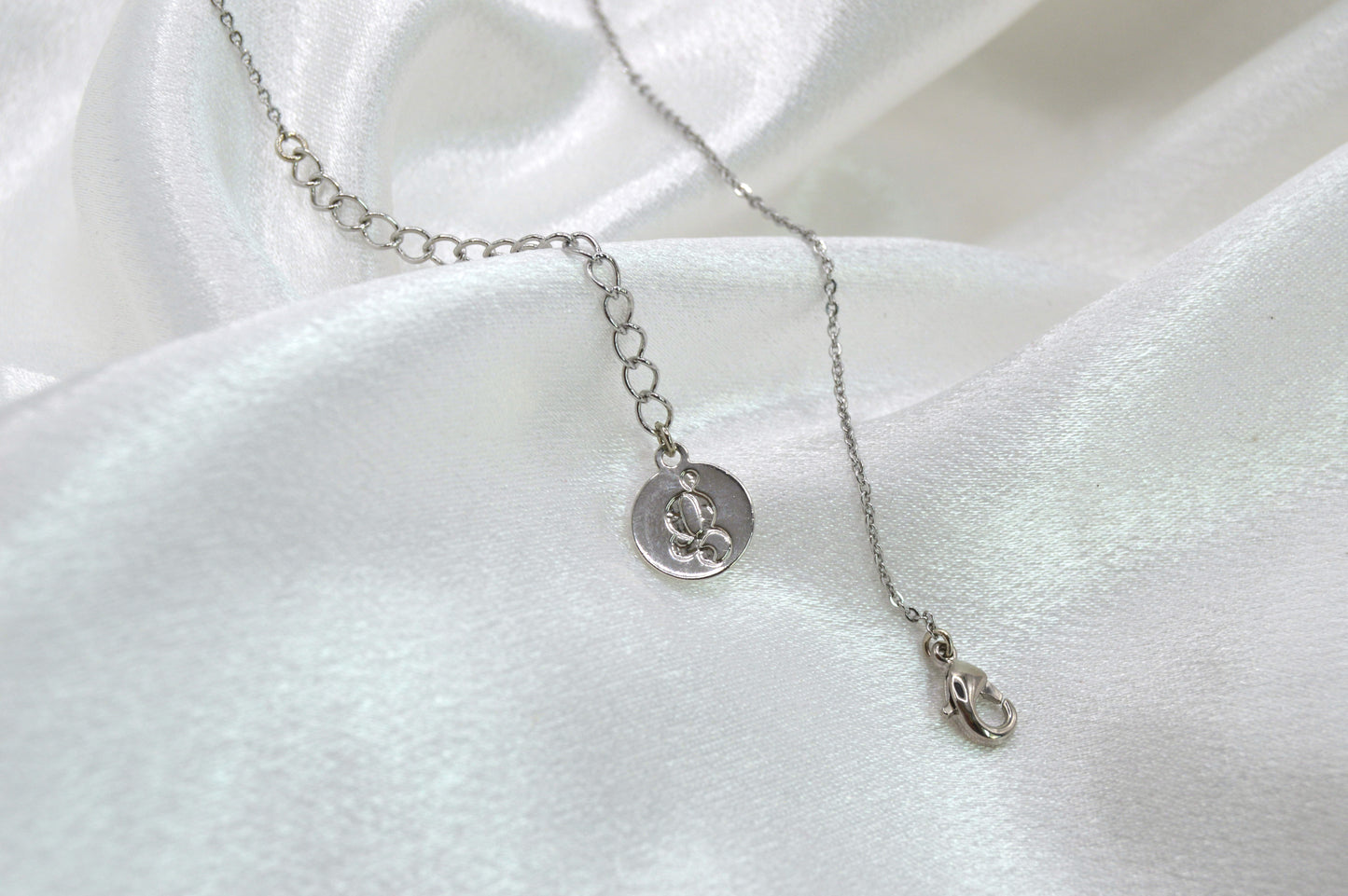 Clover Pave Rhodium Necklace