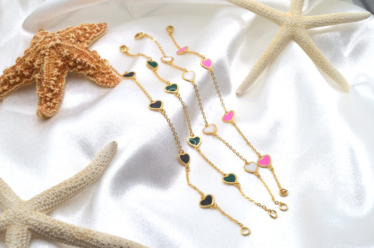 Enamel Hearts Bracelet