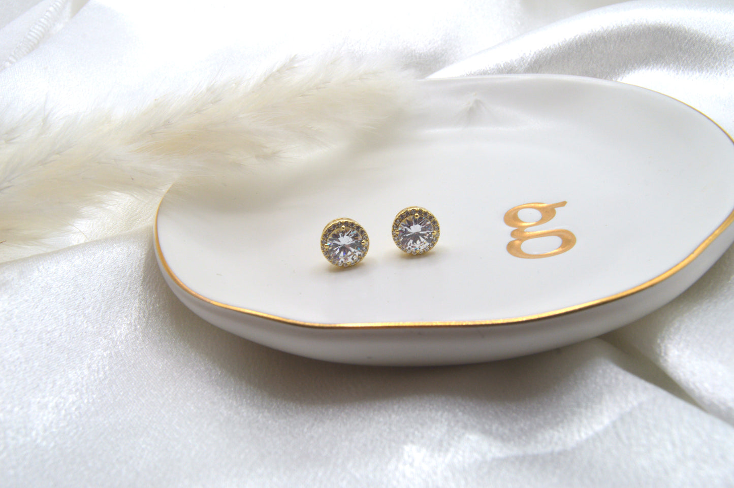 Big Double Cz Stud Earrings