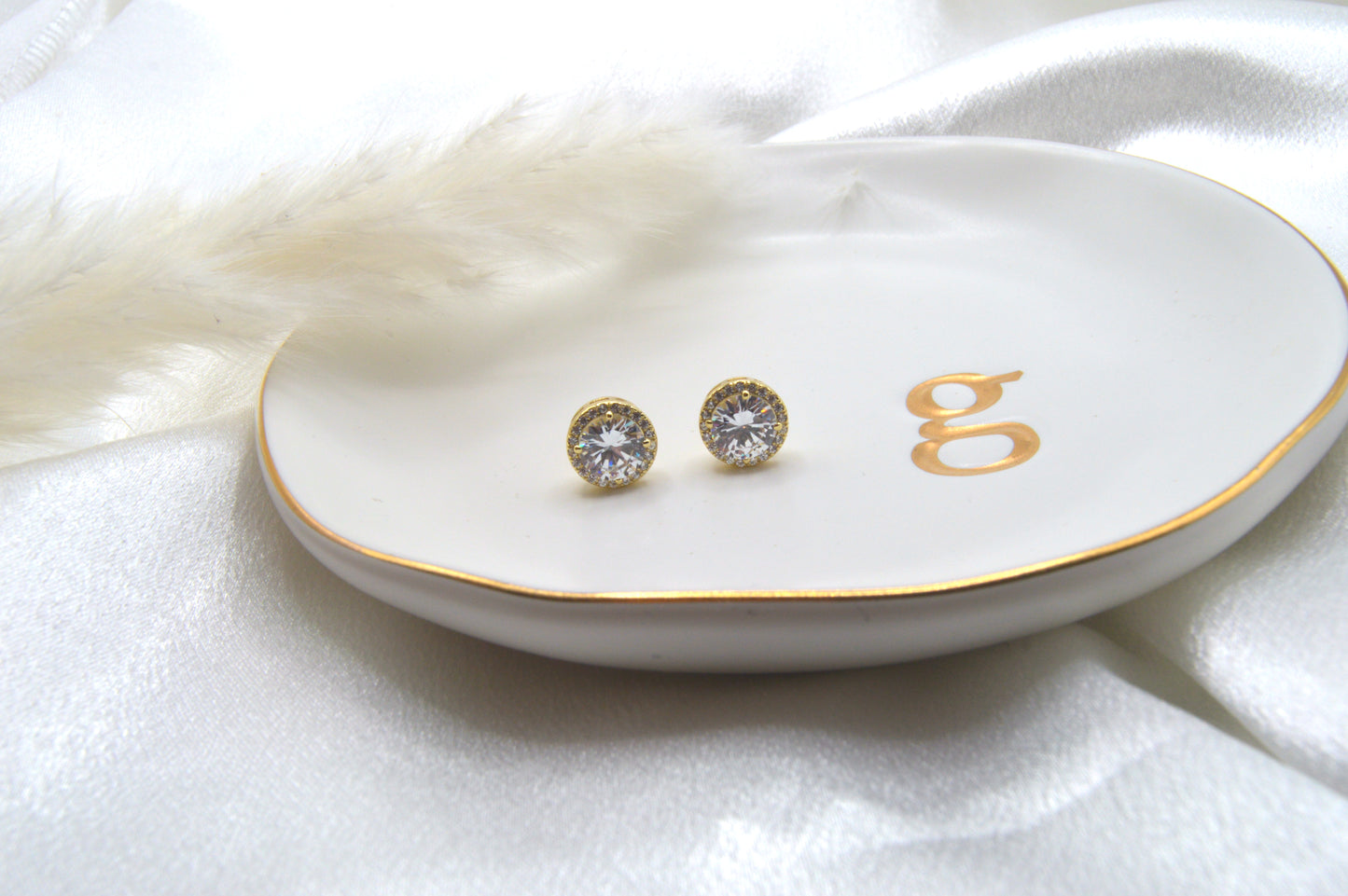 Big Double Cz Stud Earrings