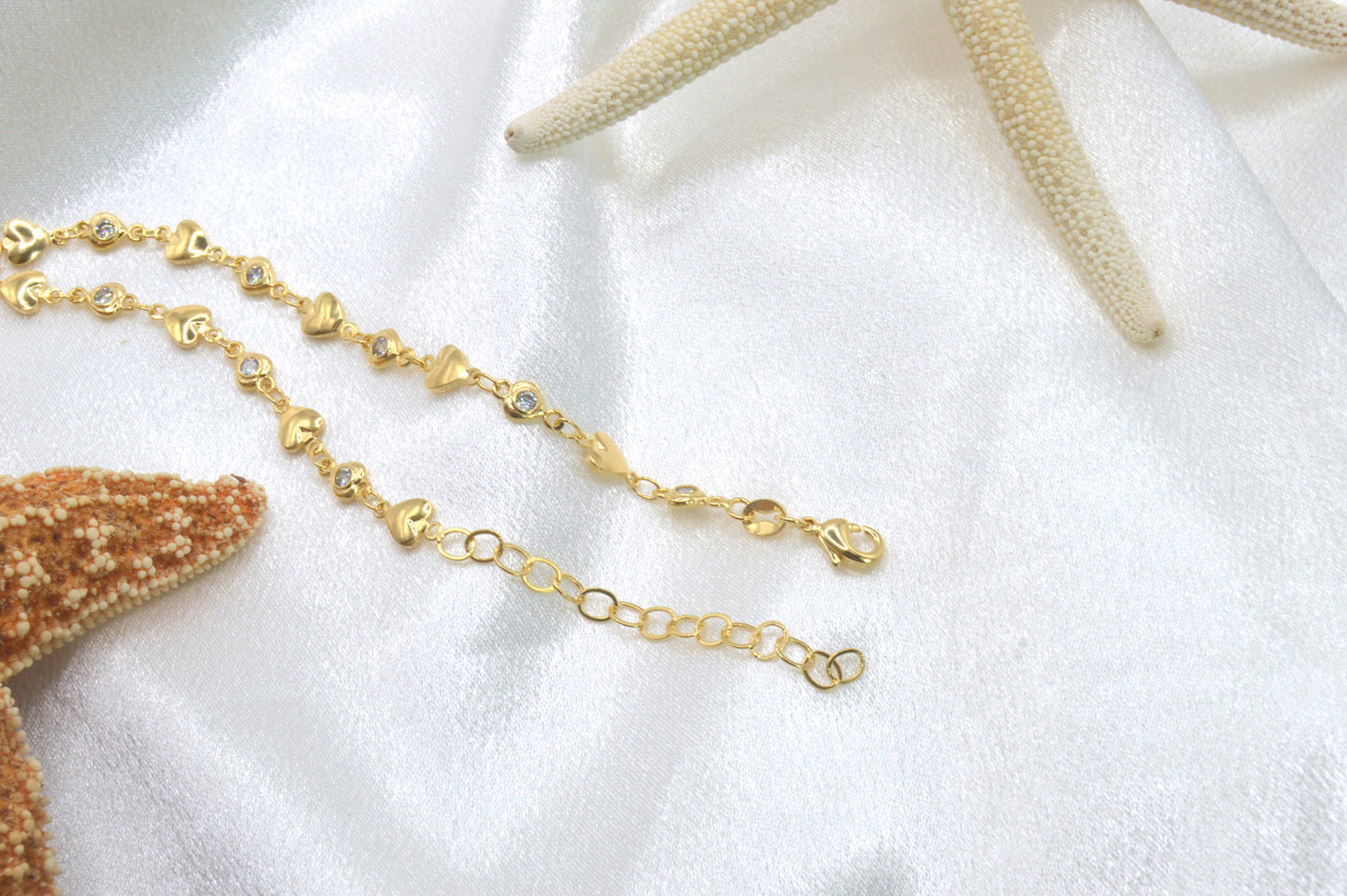 Hearts Cz Anklet