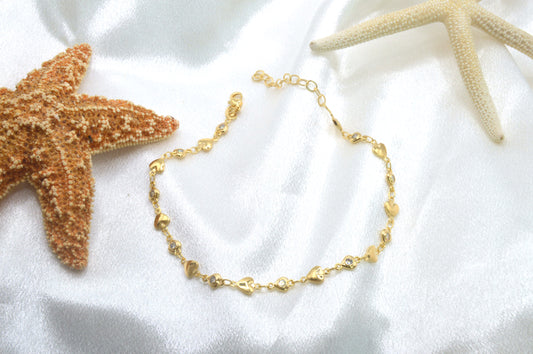 Hearts Cz Anklet