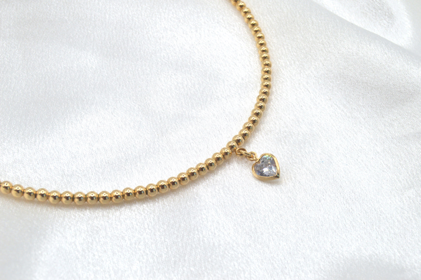 Beaded Heart Choker