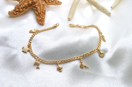 Sea Life Charm Anklet
