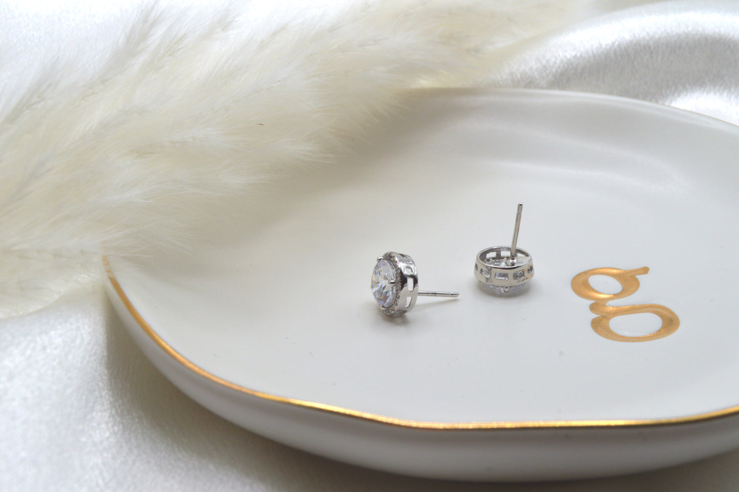 Big Double Cz Stud Earrings