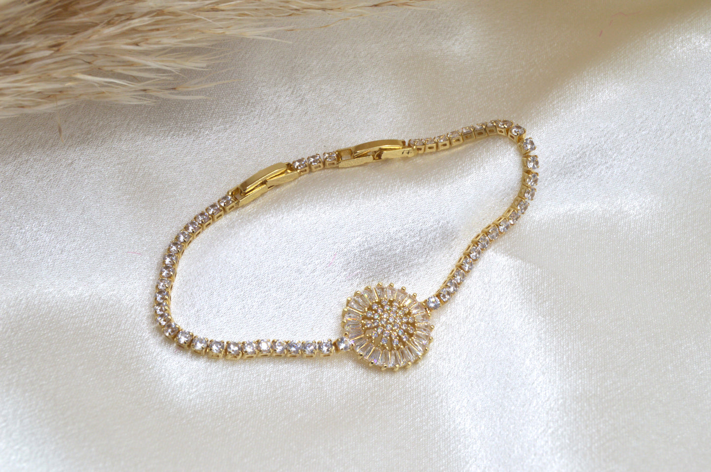 Sunflower CZ tennis Bracelet