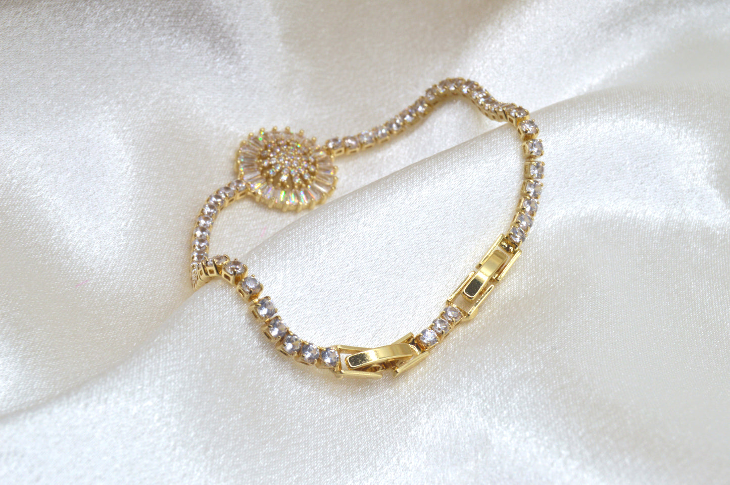 Sunflower CZ tennis Bracelet