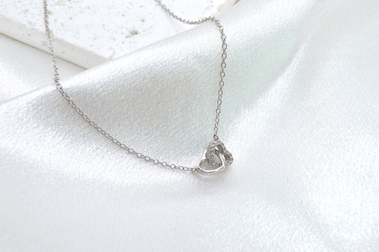 Interlocking Heart Cz Necklace